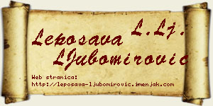 Leposava LJubomirović vizit kartica